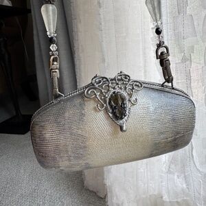 MAYA EVANGELISTA Vintage Rare Evening Bag with Beaded Strap
